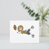 Stäbchenfigur-Fußball Gold Postkarte (Stehend Vorderseite)