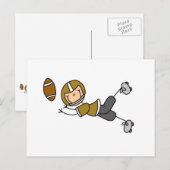 Stäbchenfigur-Fußball Gold Postkarte (Vorne/Hinten)