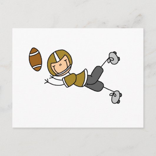 Stäbchenfigur-Fußball Gold Postkarte (Vorderseite)