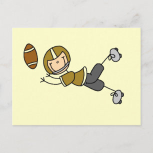 Stäbchenfigur-Fußball Gold Postkarte