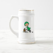 Stäbchenfigur-Fußball Grün Bierglas (Links)