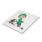 Stäbchenfigur-Fußball Grün Fliese (Seite)