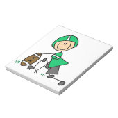 Stäbchenfigur-Fußball Grün Notizblock (Rotiert)