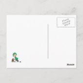 Stäbchenfigur-Fußball Grün Postkarte (Rückseite)