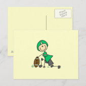 Stäbchenfigur-Fußball Grün Postkarte (Vorne/Hinten)