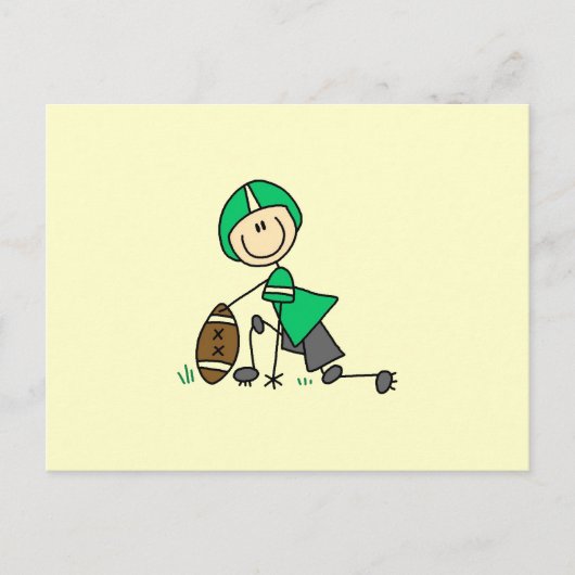 Stäbchenfigur-Fußball Grün Postkarte (Vorderseite)