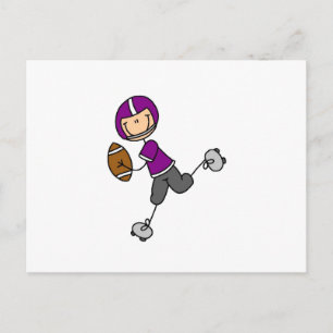 Stäbchenfigur-Fußball Purpur Postkarte