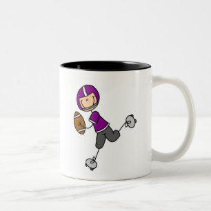 Stäbchenfigur-Fußball Purpur Zweifarbige Tasse
