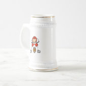 Stäbchenfigur Fußball Rot Bierglas (Vorderseite Links)