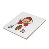 Stäbchenfigur Fußball Rot Fliese (Seite)