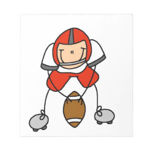 Stäbchenfigur Fußball Rot Notizblock