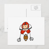Stäbchenfigur Fußball Rot Postkarte (Vorne/Hinten)