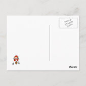 Stäbchenfigur Fußball Rot Postkarte (Rückseite)