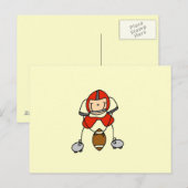 Stäbchenfigur Fußball Rot Postkarte (Vorne/Hinten)