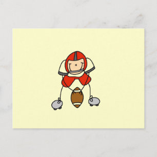 Stäbchenfigur Fußball Rot Postkarte