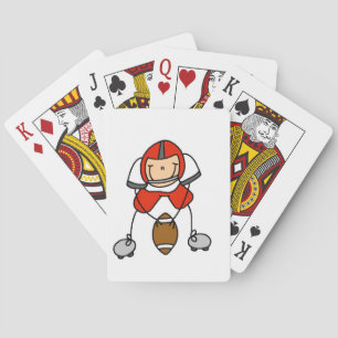 Stäbchenfigur-Fußball Rot Spielkarten