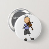 Stäbchenfigur-Geigen-Button Button (Vorne & Hinten)