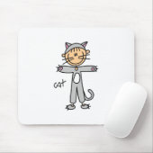 Stäbchenfigur in Katzencostüm-Mauspad Mousepad (Mit Mouse)