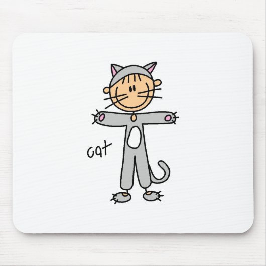 Stäbchenfigur in Katzencostüm-Mauspad Mousepad (Vorne)
