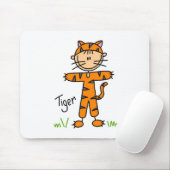 Stäbchenfigur in Tigershirt-Mauspad Mousepad (Mit Mouse)