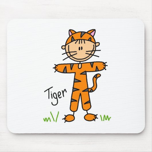 Stäbchenfigur in Tigershirt-Mauspad Mousepad (Vorne)