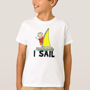 Stäbchenfigur-Junge Ich segle T-Shirt