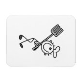 Stäbchenfigur-Koch mit Gabel Magnet (Horizontal)