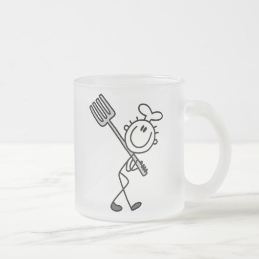 Stäbchenfigur-Koch mit Gabel Mattglastasse (Rechts)