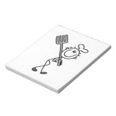 Stäbchenfigur-Koch mit Gabel Notizblock (Rotiert)