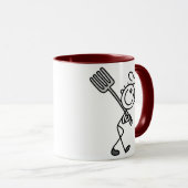 Stäbchenfigur-Koch mit Gabel Tasse (VorderseiteRechts)