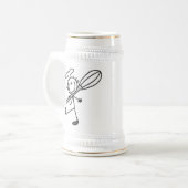 Stäbchenfigur-Koch mit Schneebesen Bierglas (Vorderseite Links)
