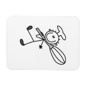 Stäbchenfigur-Koch mit Schneebesen Magnet (Horizontal)