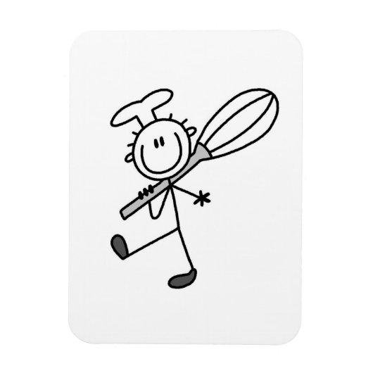 Stäbchenfigur-Koch mit Schneebesen Magnet (Vertikal)