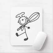 Stäbchenfigur-Koch mit Schneebesen Mousepad (Mit Mouse)