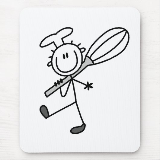 Stäbchenfigur-Koch mit Schneebesen Mousepad (Vorne)
