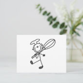 Stäbchenfigur-Koch mit Schneebesen Postkarte (Stehend Vorderseite)