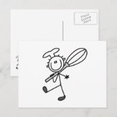 Stäbchenfigur-Koch mit Schneebesen Postkarte (Vorne/Hinten)