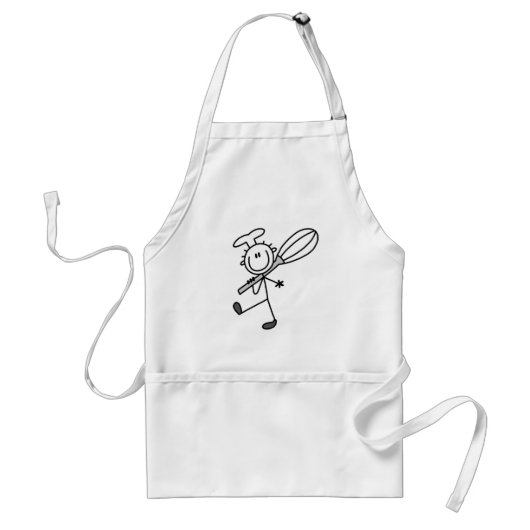 Stäbchenfigur-Koch mit Schneebesen Schürze (Vorne)