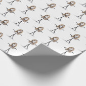 Stäbchenfigur Mädchen Mit Brille Sneaker Geschenkpapier (Ecke)