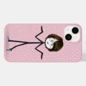 Stäbchenfigur Mädchen mit dunklen Haaren Case-Mate iPhone Hülle (Rückseite (Horizontal))