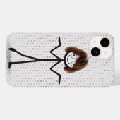 Stäbchenfigur Mädchen mit Haar und Brille Case-Mate iPhone Hülle (Rückseite (Horizontal))