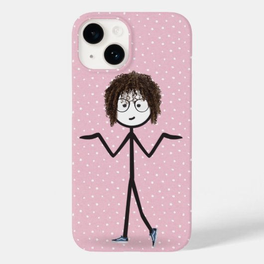 Stäbchenfigur Mädchen mit Punkten Case-Mate iPhone Hülle (Rückseite)