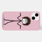 Stäbchenfigur Mädchen mit Punkten Case-Mate iPhone Hülle (Rückseite (Horizontal))