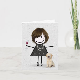 Stäbchenfigur Mädchen Notizkarte Karte