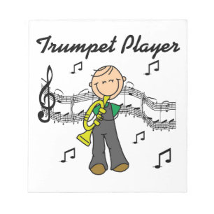 Stäbchenfigur Männlicher Trompetenspieler T-Shirts Notizblock