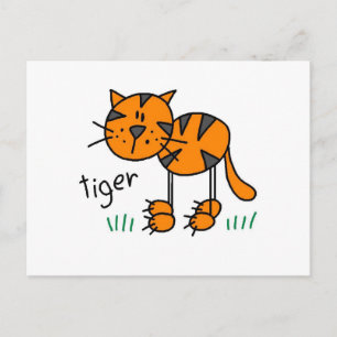 Stäbchenfigur-Tiger-T-Shirts und Geschenke Postkarte
