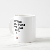Stäbe in den rostroten stellen? - Wortspiele Kaffeetasse (Vorderseite Links)