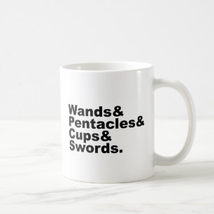 Stäbe & Pentakel & Kelche & Schwerter   Tarot Kart Kaffeetasse