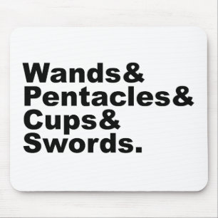 Stäbe & Pentakel & Kelche & Schwerter   Tarotkarte Mousepad