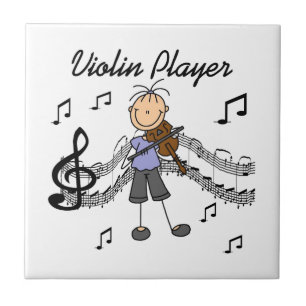Stabfigur Mädchen Violinspieler T-Shirts und Gesch Fliese